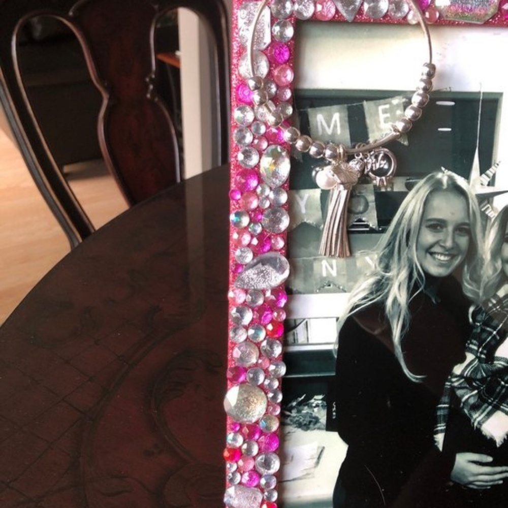 Hot Pink Glitter and Gem Frame - Picture 8 of 8